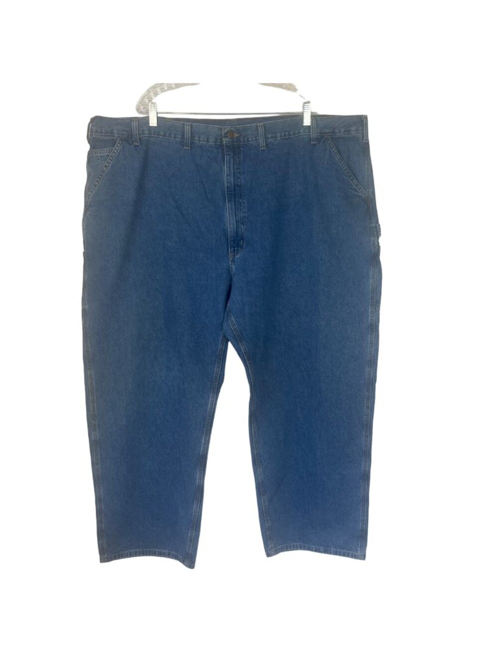 Carhartt Mens Original Dungaree Denim Jeans 52x30 Blue Carpenter Workwear